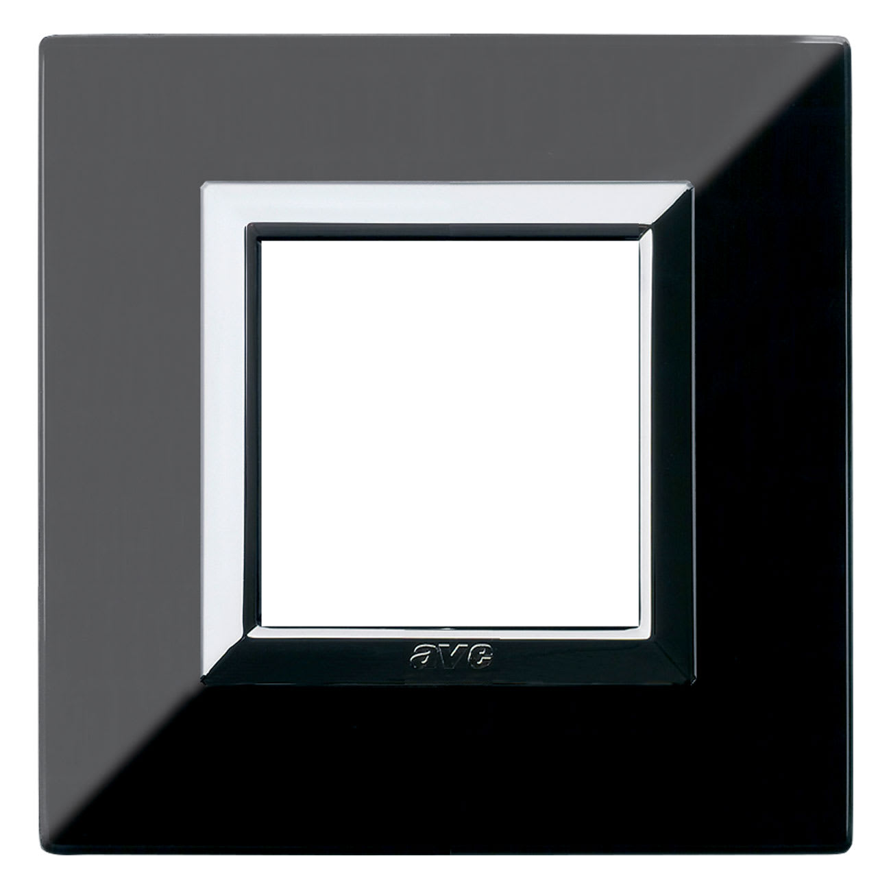 AVE - Placca Zama. S44 colore nero assoluto  con cornicetta  2 Mod.