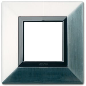 AVE - Placca Zama. S44 colore nichel spazzolato  con cornicetta  2 Mod.