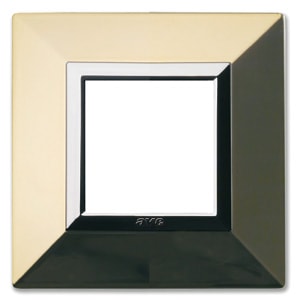 AVE - Placca Zama. S44 colore ottone lucido  con cornicetta  2 Mod.