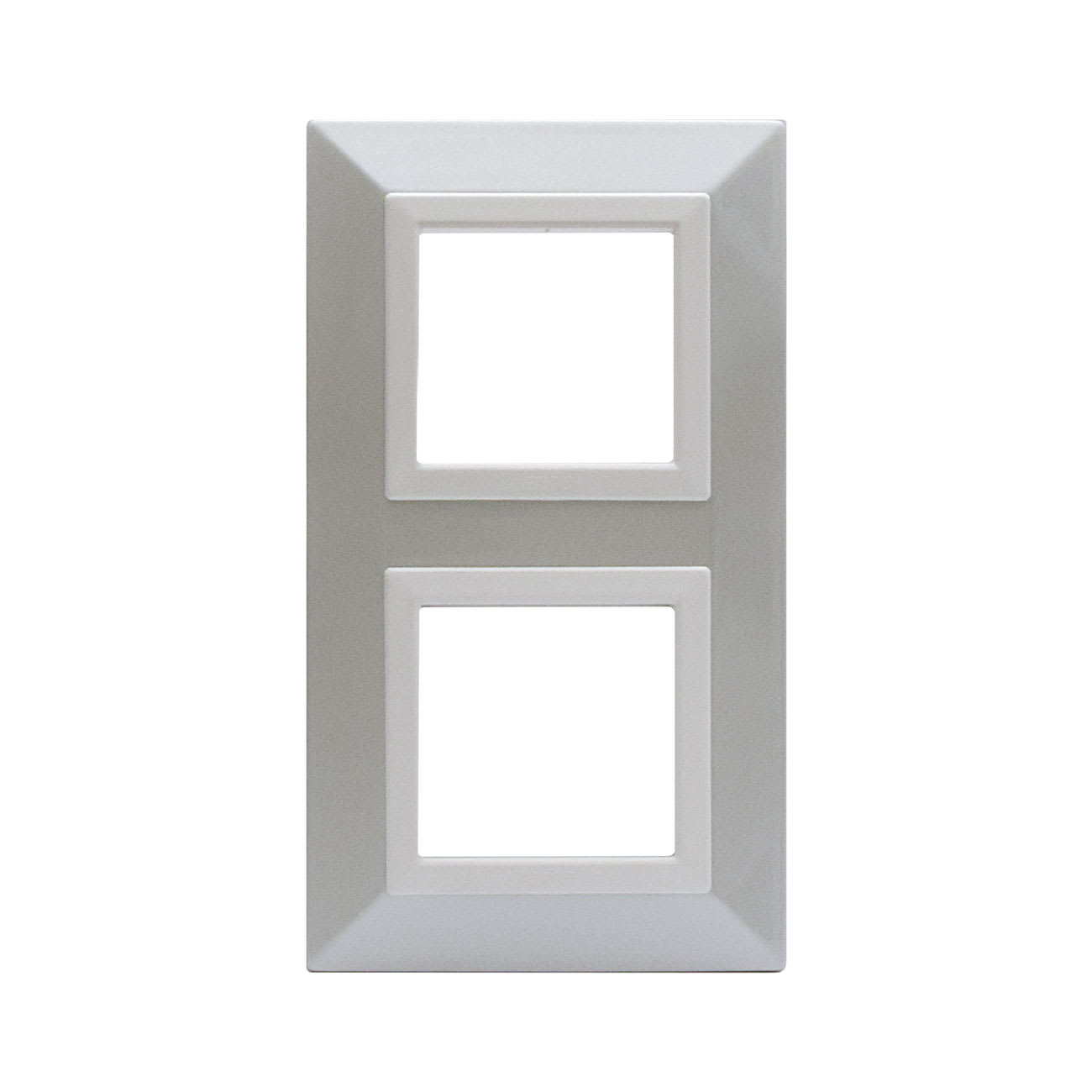 AVE - Placca Zama. S44 colore bianco micalizzato  con cornicetta  4(2+2) Mod.