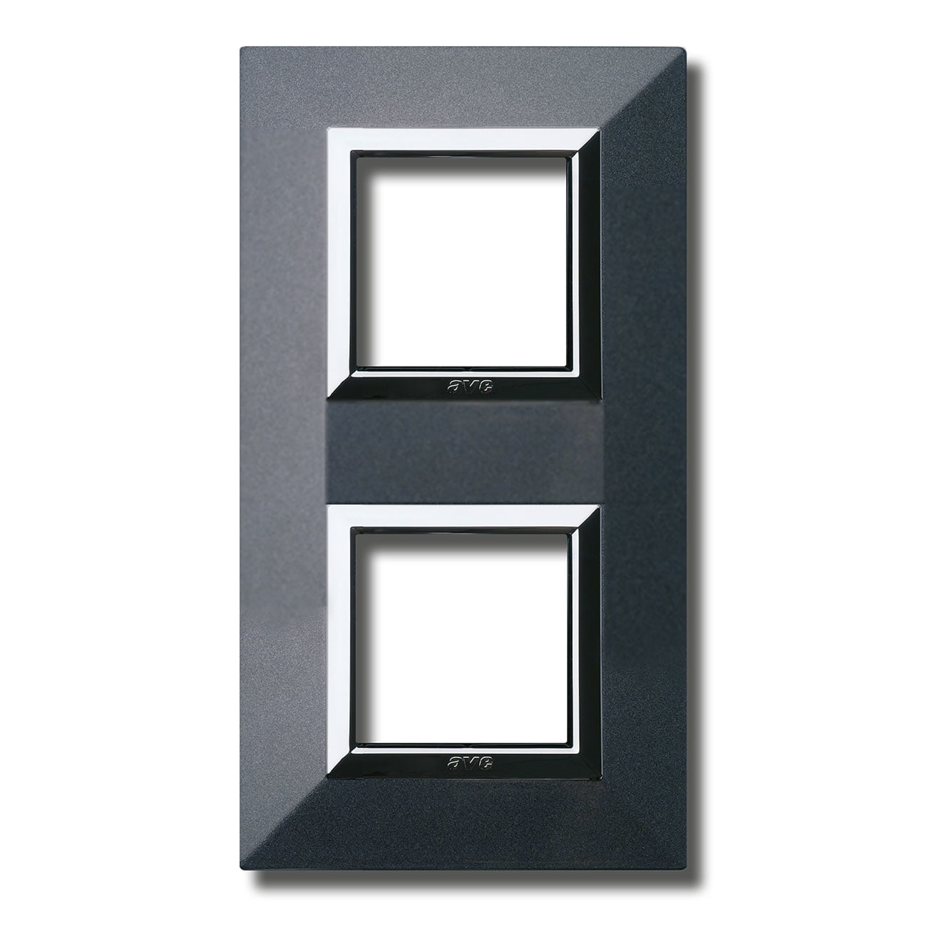 AVE - Placca Zama. S44 colore grigio scuro  con cornicetta  4(2+2) Mod. 44PK24GSM
