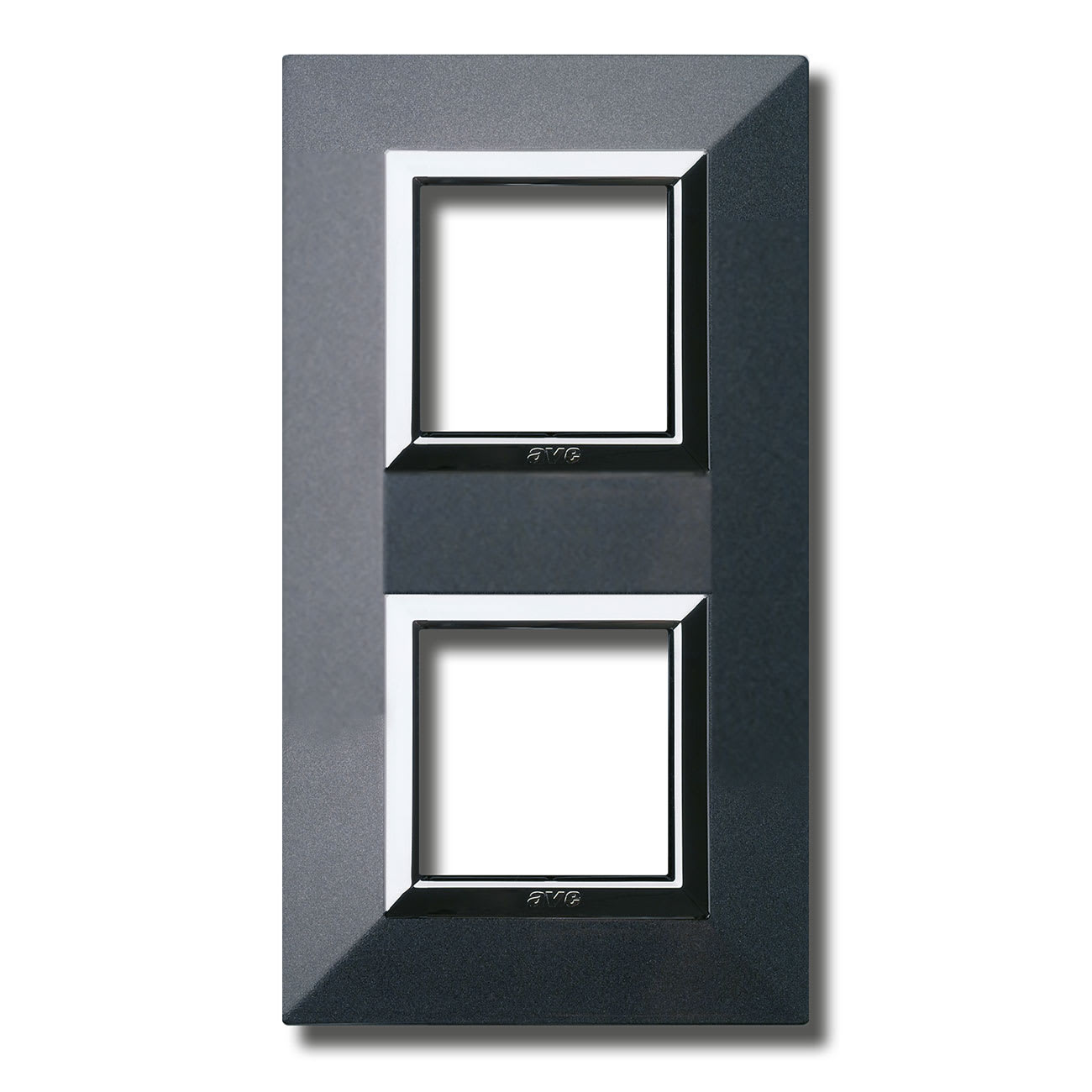 AVE - Placca Zama. S44 colore grigio scuro con cornicetta 4(2+2) Mod. 44PK24GSM