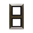 AVE - Placca Zama. S44 colore nichel spazzolato con cornicetta 4(2+2) Mod.