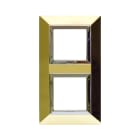 AVE - Placca Zama. S44 colore ottone lucido con cornicetta 4(2+2) Mod.