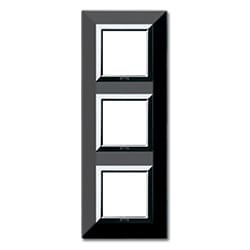 AVE - Placca Zama. S44 colore nero assoluto con cornicetta 6(2+2+2) Mod.