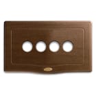 AVE - Placca England Style S44. in legno colore noce 4 comandi a levetta 4 Mod.