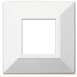 AVE - Placca Tecnzama S44. bianco RAL9010  con cornicetta  2 Mod.