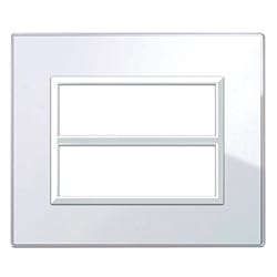 AVE - Placca Vera 44. in vetro colore bianco finitura lucida fornita con cornicetta 12 (6+6) Mod.