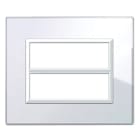 AVE - Placca Vera 44. in vetro colore bianco finitura lucida fornita con cornicetta 12 (6+6) Mod.