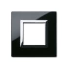 AVE - Placca Vera 44.. in vetro colore nero assoluto finitura lucida fornita con cornicetta 2 Mod.