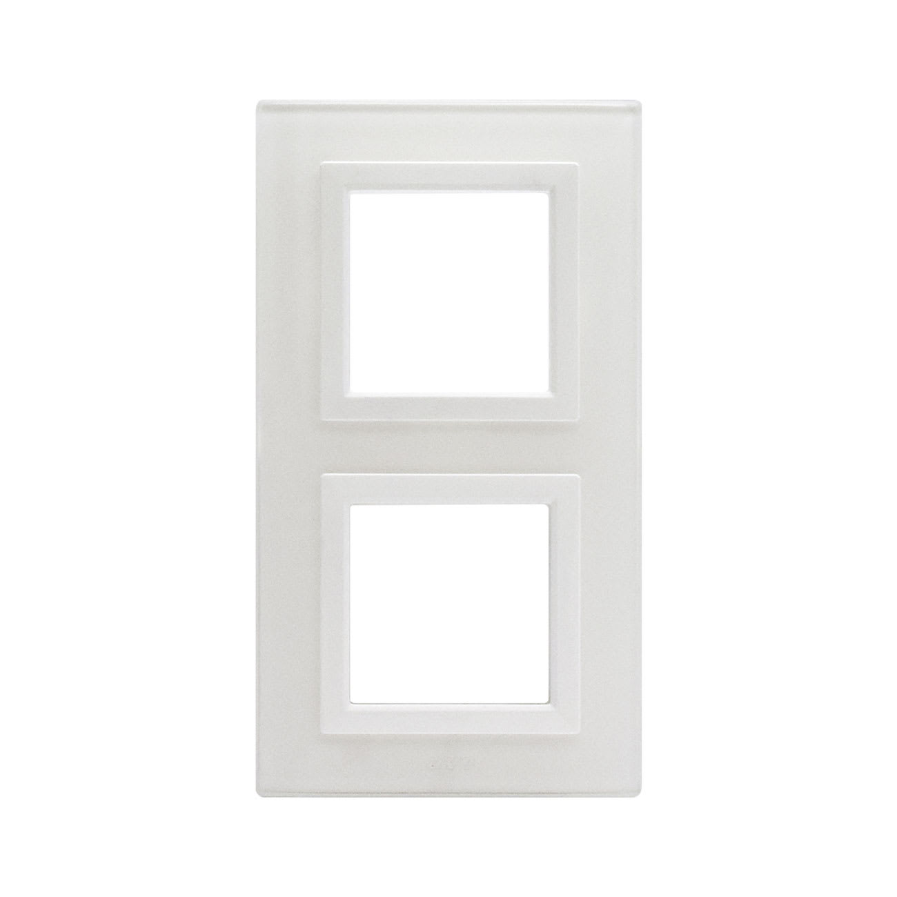 AVE - Placca Vera 44. in vetro colore bianco finitura lucida   fornita con cornicetta  4(2+2) Mod.