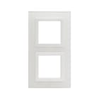 AVE - Placca Vera 44. in vetro colore bianco finitura lucida fornita con cornicetta 4(2+2) Mod.