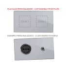 AVE - Placca Vera 44. personalizzabile in vetro colore grigio argentato finitura opaca fornita con cornicetta 4(2+2) Mod.