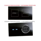 AVE - Placca Vera 44. personalizzabile in vetro colore nero assoluto finitura lucida fornita con cornicetta 4(2+2) Mod.