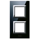 AVE - Placca Vera 44. in vetro colore nero assoluto finitura lucida fornita con cornicetta 4(2+2) Mod.