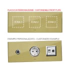 AVE - Placca Vera 44. personalizzabile in vetro colore oro finitura lucida fornita con cornicetta 6(2+2+2) Mod.