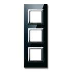 AVE - Placca Vera 44. personalizzabile in vetro colore nero assoluto finitura lucida fornita con cornicetta 6(2+2+2) Mod.