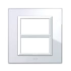 AVE - Placca Vera 44. in vetro colore bianco finitura lucida 6 (3+3) moduli fornita con cornicetta