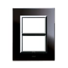 AVE - Placca Vera 44. in vetro colore nero assoluto finitura lucido fornita con cornicetta 6 (3+3) Mod.