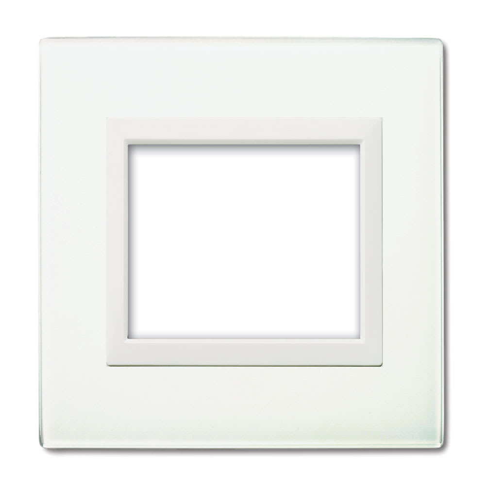 AVE - Placca Vera 44. in vetro colore bianco finitura lucida   fornita con cornicetta  3 Mod.