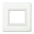AVE - Placca Vera 44. in vetro colore bianco finitura lucida fornita con cornicetta 3 Mod.