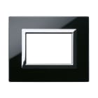 AVE - Placca Vera 44. in vetro colore nero assoluto finitura lucida fornita con cornicetta 3 Mod.