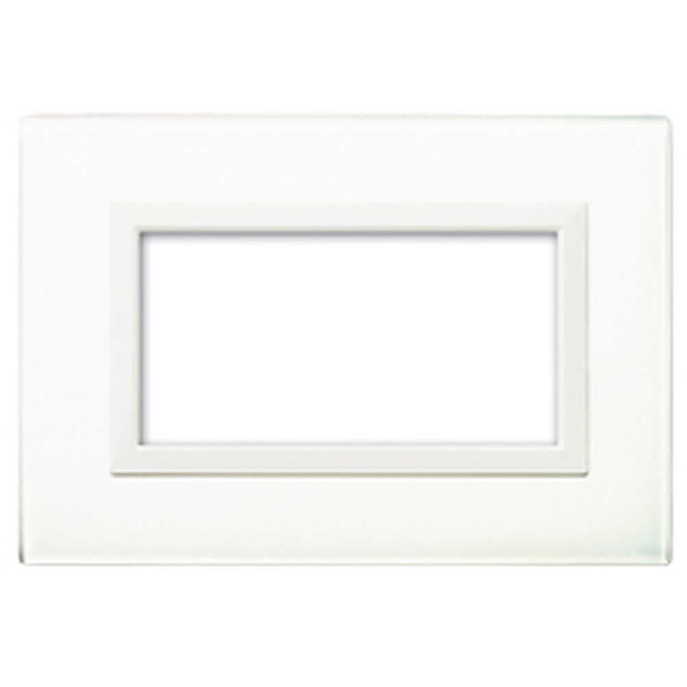 AVE - Placca Vera 44. in vetro colore bianco finitura lucida   fornita con cornicetta  4 Mod.