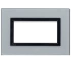 AVE - Placca Vera 44. in vetro colore grigio argentato finitura opaca fornita con cornicetta 4 Mod.