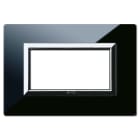 AVE - Placca Vera 44. in vetro colore nero assoluto finitura lucida fornita con cornicetta 4 Mod.