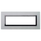 AVE - Placca Vera 44. in vetro colore grigio argentato finitura opaca fornita con cornicetta 7 Mod.
