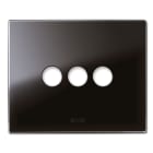 AVE - Placca New Style. S44 in vetro colore nero assoluto 3 comandi a levetta 3 Mod.