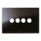 AVE - Placca New Style. S44 in vetro colore nero assoluto 4 comandi a levetta 4 Mod.