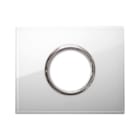 AVE - Placca New Style. S44 in vetro bianco 1 presa di corrente 3 Mod.