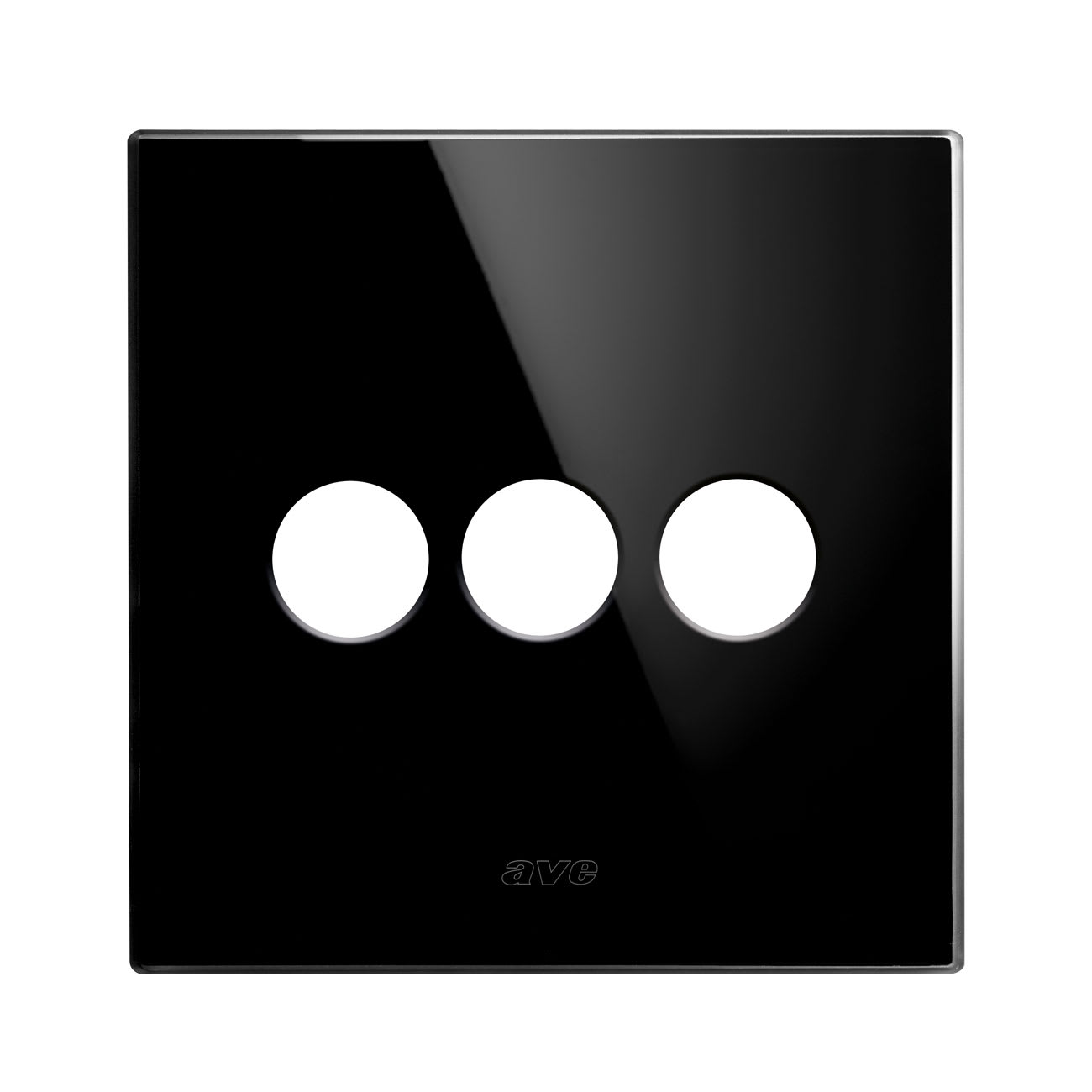 AVE - placca 98x98 vetro nera 3com.lev. elegante e moderna per ambienti sofisticati e funzionali