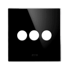 AVE - placca 98x98 vetro nera 3com.lev. elegante e moderna per ambienti sofisticati e funzionali