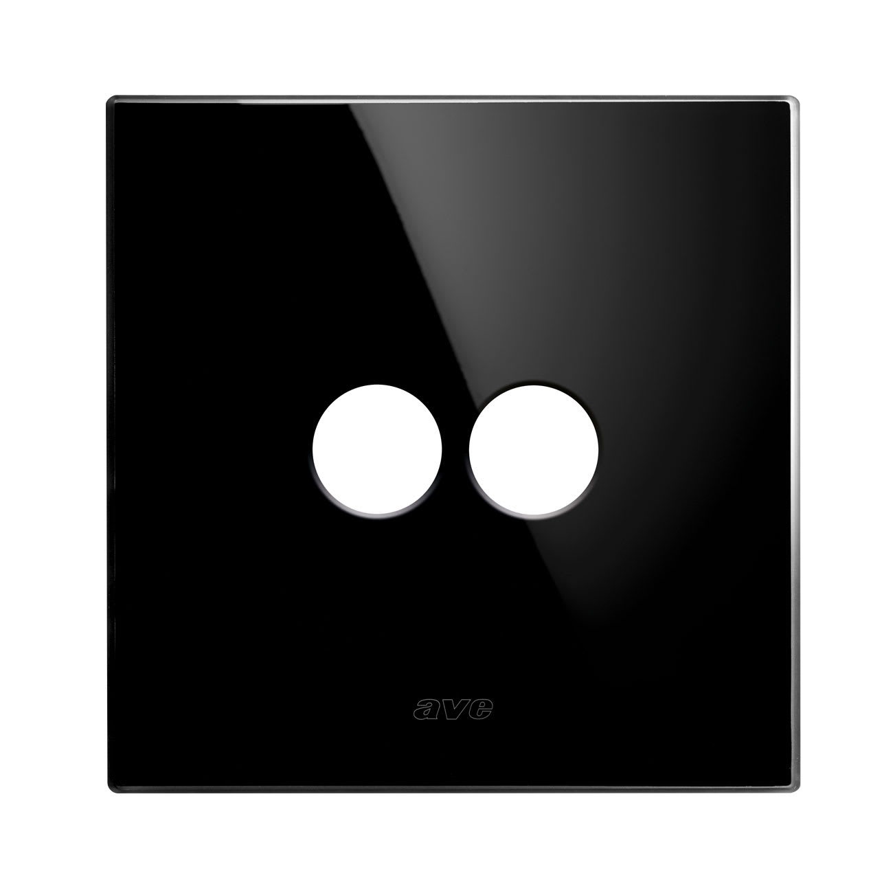 AVE - placca 98x98 vetro nera 2 comandi leva design elegante e moderno per ambienti raffinati