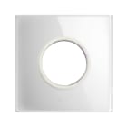 AVE - PLACCA VETRO NEW STYLE S44. COLORE BIANCO DIMENSIONI 98X98 1 PRESA DI CORRENTE.