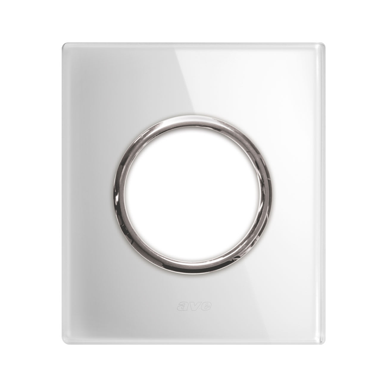 AVE - Placca New Style. S44 in vetro bianco 1 presa di corrente 2 Mod. 44PVNT90BL