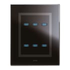 AVE - Placca Touch Vetro. S44 colore nero assoluto 6 comandi. 6 (3+3) Mod.