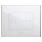 AVE - Placca Touch Vetro. S44 colore bianco 3 comandi. 3 Mod. 44PVTC3BL