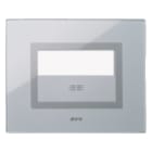 AVE - Placca Touch Vetro. S44 per pulsante targhetta colore grigio. 3 Mod.