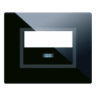 AVE - Placca Touch Vetro. S44 per pulsante targhetta colore nero assoluto. 3 Mod.