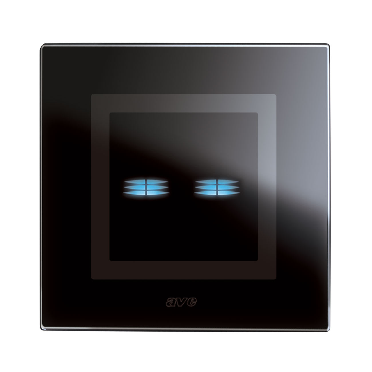 AVE - placca 98x98 vetro nera touch 2com elegante e moderna per ambienti sofisticati e funzionali