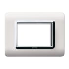AVE - Placca tecnopolimero. S44 colore bianco. cornicetta 3 Mod.