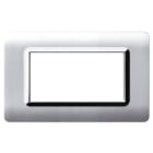 AVE - Placca tecnopolimero. S44 colore alluminio naturale. cornicetta 4 Mod.