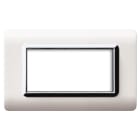 AVE - Placca tecnopolimero. S44 colore bianco. cornicetta 4 Mod.