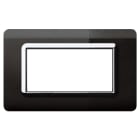 AVE - Placca tecnopolimero. S44 colore nero assoluto. cornice 4 Mod.