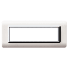 AVE - Placca tecnopolimero. S44 colore bianco. cornicetta 7 Mod.