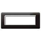 AVE - Placca tecnopolimero. S44 colore nero assoluto. cornice 7 Mod.