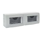 AVE - Contenitore S44 RAL7035 IP55 8 moduli, ideale per protezione e organizzazione componenti elettrici. Design compatto e resistente, perfetto per ambienti interni ed esterni.